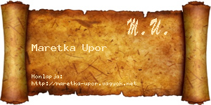 Maretka Upor névjegykártya